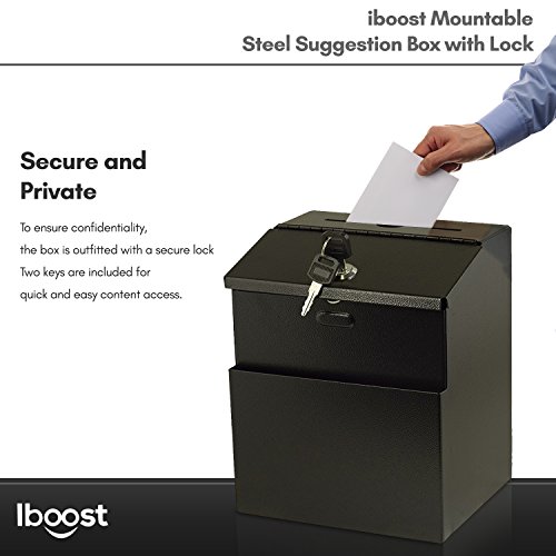 iBoost Suggestion Box with Mounting Hardware, Lock, & 2 Keys