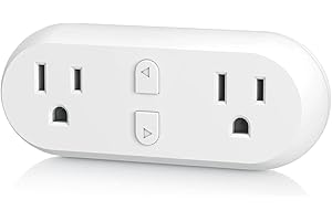 HBN Smart Plug 15A, WiFi&Bluetooth Outlet Extender Dual Socket Plugs Works with Alexa, Google Home Assistant, Remote Control with Timer Function, No Hub Required, ETL Certified, 2.4G WiFi Only