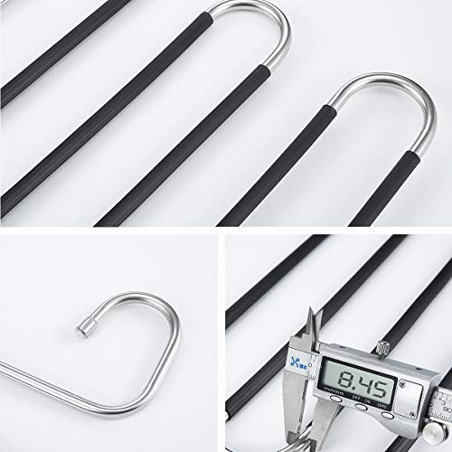 HOMEIDEAS Pants Hangers NonSlip Space Saving SShape/Type Multi Layers