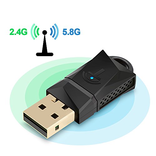 Rocketek USB Wifi Adapter for Laptop computer - 600Mbps Dual Band wireless wifi dongle - 802.11N/G/B USB Network Lan Card with Internal Antenna