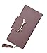 HeySun Adorable Cat Ears Coin Purse for Ladies Long Wallet Money Clip Designer Card Case (Lavender)