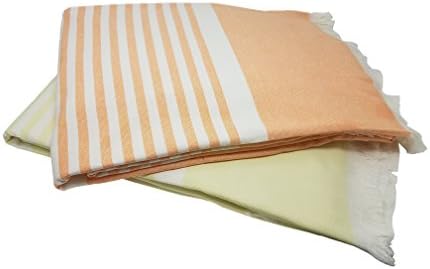 Luxury Turkish Cotton Oversize Striped Beach Towel / Beach Blanket - 80 in. by 80 in. - 100% Turkish Combed Cotton - Made in Turkey - Sand Free Variety ( 2 Pack )