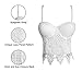 Charmian Women's Punk Goth Floral Lace Bustier Corset Party Bralet Crop Top Floral-White Medium