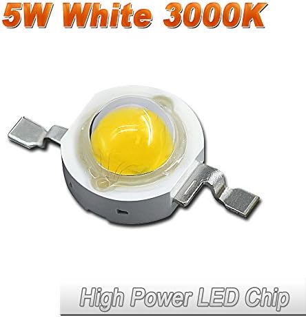 10 Pcs Hontiey High Power LED Chip 5W Warm White Light 3000K-3500K Bulbs 5 Watt Beads DIY Spotlights Floodlight COB Integration Lamp SMD