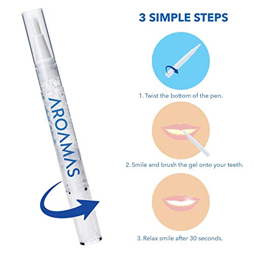 Aroamas Teeth Whitening Pen, 3 Packs, 30 times uses, Effective, Painless, No Sensitivity, Easy To Use, For Beautiful White Smile