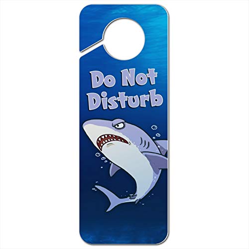 GRAPHICS & MORE Great White Shark Cartoon in Ocean Do Not Disturb Plastic Door Knob Hanger Sign