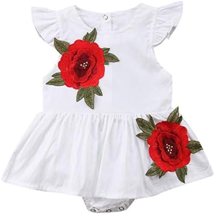 Feitengtd 2019 Clearance Sale, Toddler Baby Girl Fly Sleeve Rose Print Romper Newborn Jumpsuit Dress
