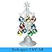 BANBERRY DESIGNS Glass Christmas Tree - LED Lighted Silver Glitter Tree with 12 Colorful, Removable Ball Ornaments - 8 1/4