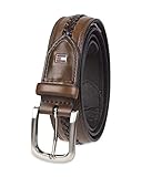Tommy Hilfiger Men's Double-Stitched Leather Belt,Brown,44