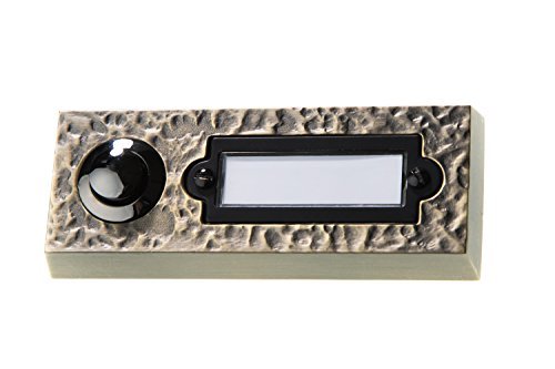 Huber bell, push-button, single surface-mounted, rectangular, real metal, with nameplate made of polycarbonate., 42.00V