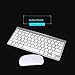 Morrivoe Ultra-thin Mini Keyboard Suit 2.4 G Wireless Keyboard- Keyboard and Mouse Combo Bundle(Silver )
