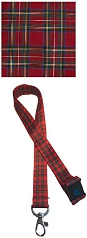PAC Supplies Global Ltd Traditional Scottish Tartan Lanyards with safety Breakaway (Stewart Royal Red)
