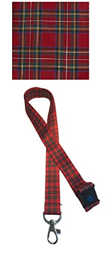 PAC Supplies Global Ltd Traditional Scottish Tartan Lanyards with safety Breakaway (Stewart Royal Red)