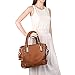 Vbiger Leather Handbags For Women Large Capacity Zipper Tote Bag (Brown)