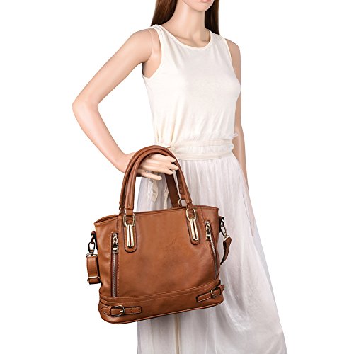 Vbiger Women's Large Capacity Zipper Shoulder Satchel Handbags Tote