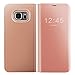 AICase Galaxy S7 Edge Case, Luxury Translucent View Window Sleep/Wake Up Function Cover Mirror Screen Flip Electroplate Plating Stand Full Body Protective Case for Samsung Galaxy S7 Edge (Rose Gold)
