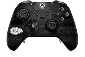 Skinit Decal Gaming Skin Compatible with Xbox One Elite Controller - Officially Licensed NFL Kansas City Chiefs Black & White Design