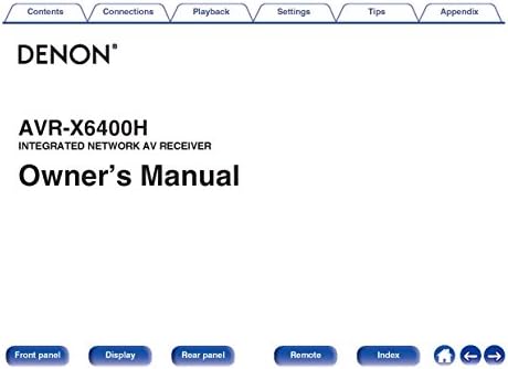 Denon AVR-X6400H Receiver Owners Instruction Manual