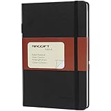 Maggift Hardcover Notebook, Thick Classic Notebook with Pen Loop - Ruled Hardcover, Fine PU Leather, 240 Pages, 8.5 x 5.7 in, Black