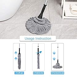 Eyliden Mop with 2 Reusable Heads, Easy Wringing