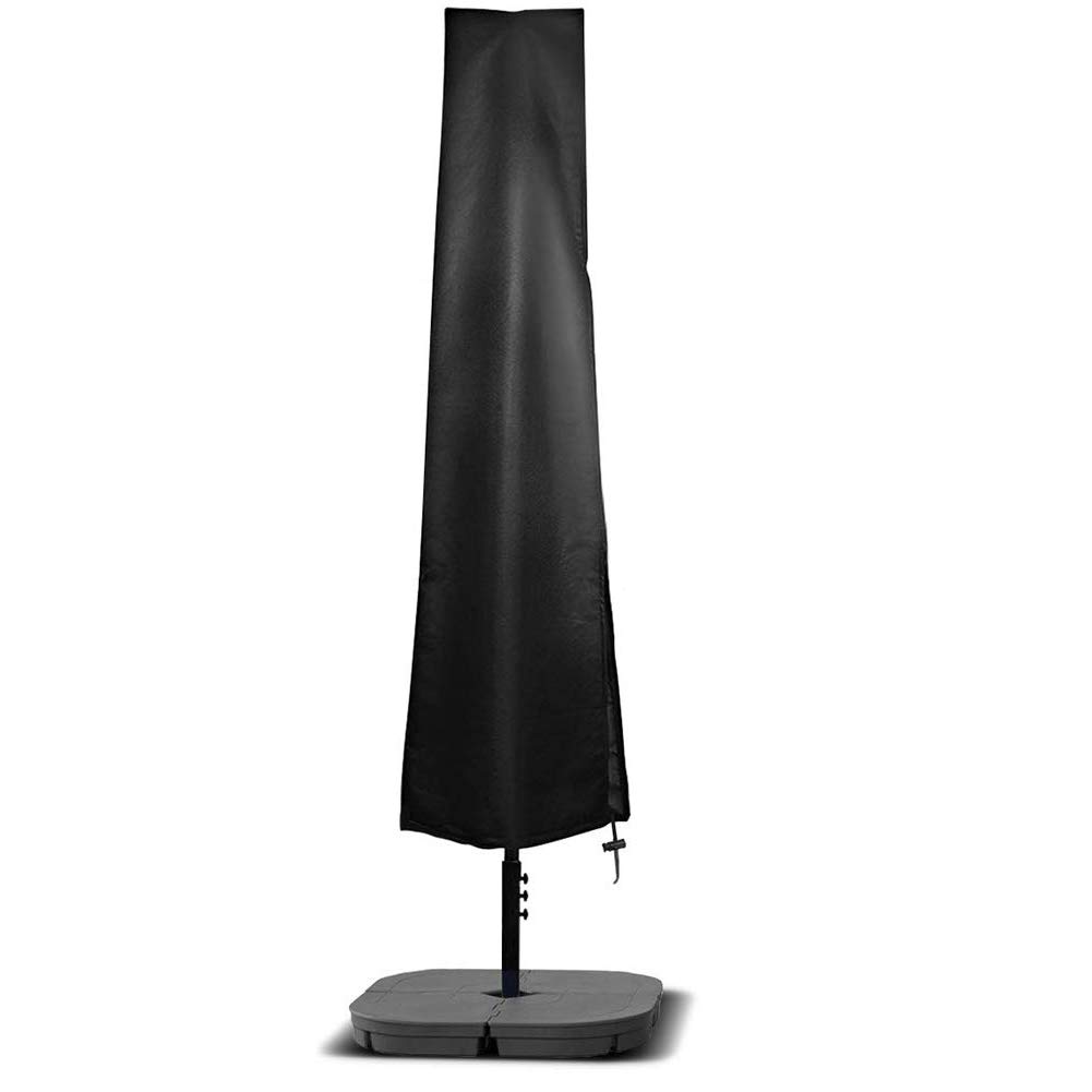 ELR Parasol Cover, Garden Umbrella Cover Waterproof Patio Umbrella Cover,Outdoor Garden Parasol Cover Zipper, for Diameter 2m-4m Parasols, with Telescopic Pole Cover (190x30/50cm)