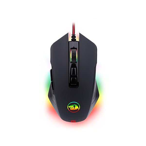 Redragon M715-RGB Gaming Mouse LED Backlit Wired MMO, Ergonomic High-Precision Programmable with 7 RGB Backlight Modes…