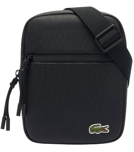 Amazon.com: Lacoste Men's Classic Pique Effect Satchel Bag, Black