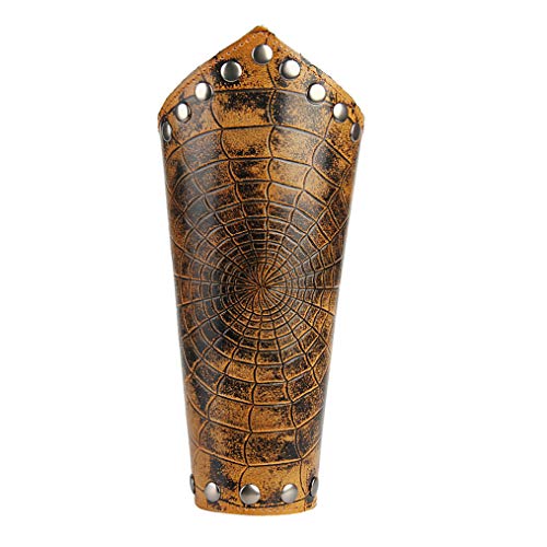 Arm Bracers Leather Armband Guard Spider Web Archery Armguard Medieval Armor Costume Wrist Gauntlet 2PCS