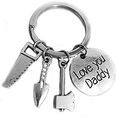 Kaliste Keychain If Dad Can't Fix it No One Can Jewelry Key Ring Repair Tools Pendants Great Gift for Father from Son Daughter Kids (Style-8)