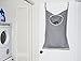 Urban Mom Door Hanging Laundry Hamper with Stainless Steel Hooks (Gray)