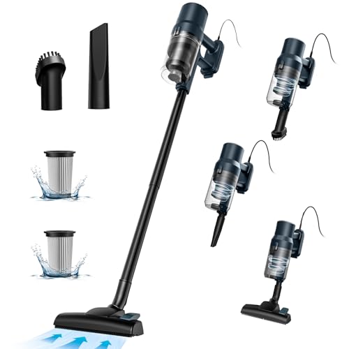 SINCHER Corded Stick Vacuum Cleaner, 21KPa Lightweight Vacuum with Powerful Suction, 6-in-1 Handheld Vacuum with HEPA Filter for Hard Floors, Pet Hair, Carpet, Tile, Home Cleaning Solution