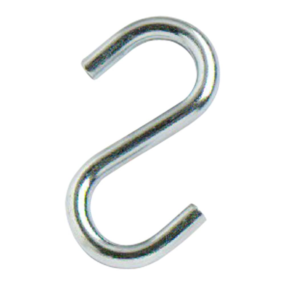 Merriway BH01895 (5 Pcs) BZP Steel Kitchen S-Hook, 38 x 3.4mm (1.1/2 inch x 1/8 inch) - Pack of 5 Pieces
