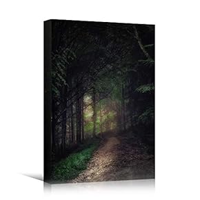 signwin Canvas Wall Art Green Forest Dramatic Forest...