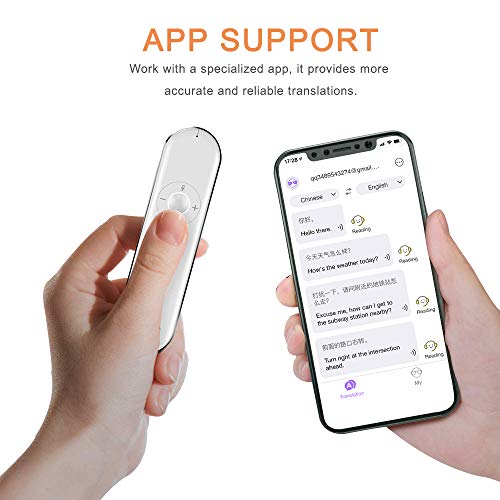 Smart Language Translator Device, Portable Real Time Instant Two-Way Language Translation Support 40+ Language, Work with WiFi and Mobile Phone Hotspot for Learning, Travel and Bussiness Conversation