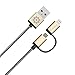iPhone 6S Charger, 10Ft Long, F-color 2 in 1 Nylon Braided Lightning Cable for iPhone 6S 6 Plus, iPhone SE, iPad Pro, Micro USB Charging Cord for Smart Phones Moto Galaxy Note 5 S6 Edge Plus Gold