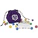 Third Die Dice Bag - Handcrafted And Reversible Drawstring Bag That Stands Open On The Table - For All Your Gaming Needs - Purple and Light Gray