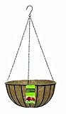 Gardman R408 Black Traditional Hanging Basket with Coco Liner, 14