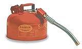 Eagle U2-26-S Red Galvanized Steel Type II Gas Safety Can with 7/8