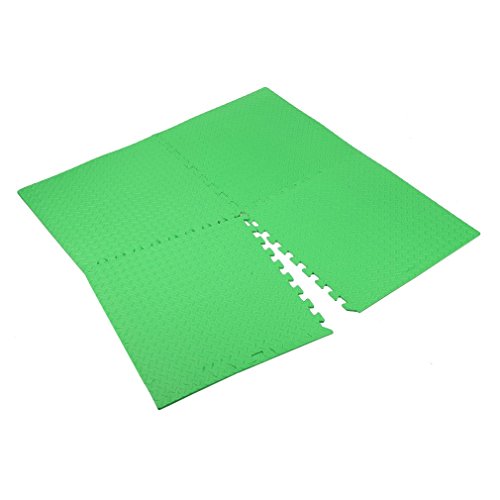 Homgrace Interlocking Floor Mat, EVA Foam Puzzle Tiles, Protection Mats, Children’s Soft Foam Eva Play Mats Gym, Play Area, Exercise, Yoga (Green)
