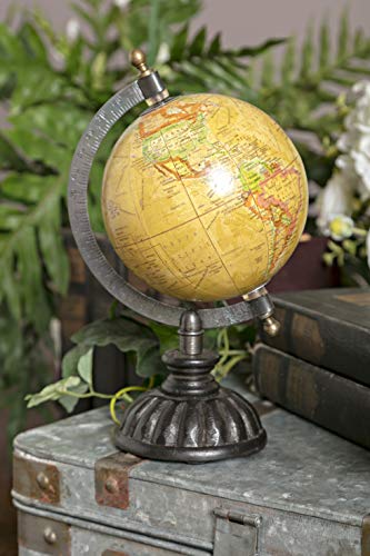 IMAX 5490 Colony Globe - World Globe Map, Globe Stand with Nickel Finish Base, Metallic Globe. Home Decor Accents - Thumbnail 3