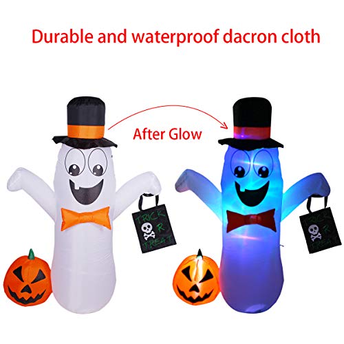JOYIN 4.5ft Inflatable Halloween Ghost For Roof & Yard | Cute Blow-Up Outdoor Decoration With LEDs - Family Friendly