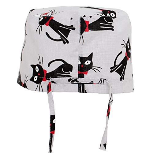 Women's and Men's Scrub Cap Scrub Hat One Size Multiple Color Cats (Gray) - Thumbnail 3