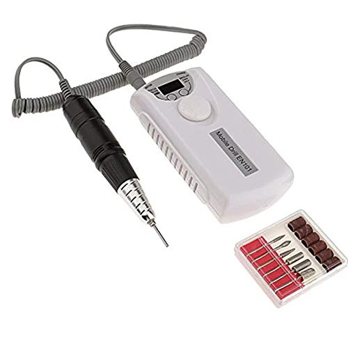 Jonly Professional Cordless Portable Nail Drill 0-30000 RPM, with Digital Speed Display Nail Remover Electric Nail Drill Trimming Machine Pedicure Kit, Gel Nail,White