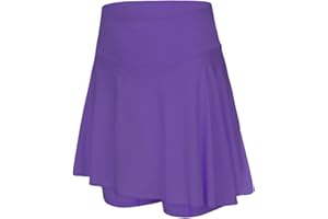 Girls Tennis Skorts Athletic Yoga Workout Skirts with Shorts Kids Stretchy High Waist Summer Pleated Ruffles Short