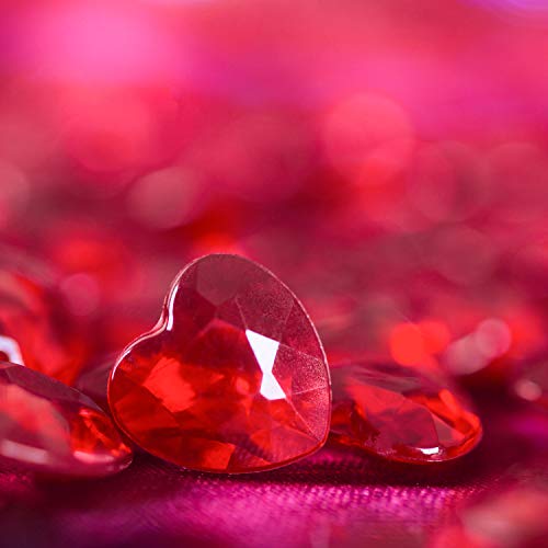 image for Chengu Red/Pink Acrylic Heart for Valentines Day, Wedding Heart Table 