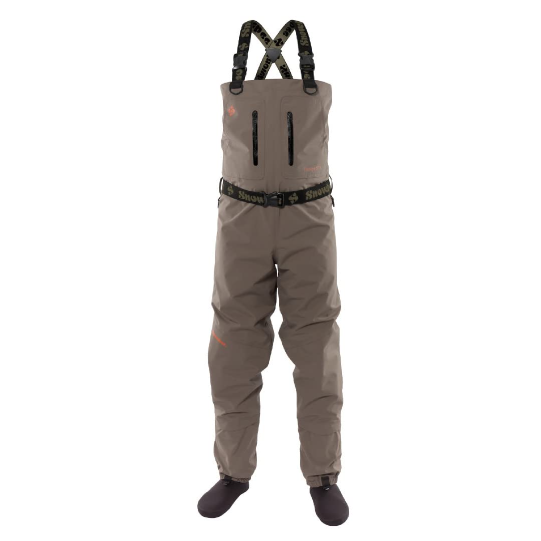 Snowbee Prestige STX Stockingfoot Chest Waders, XLS - Breathable Fly Fishing Wader With Chest & Handwarmer Pocket, 3-Panel Neoprene Socks For a Moulded Fit & Added Comfort, Grey Olive