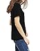 Haola Women's Summer Cross Front Tops Deep V Neck Casual Teen Girls Tees T Shirts L Black