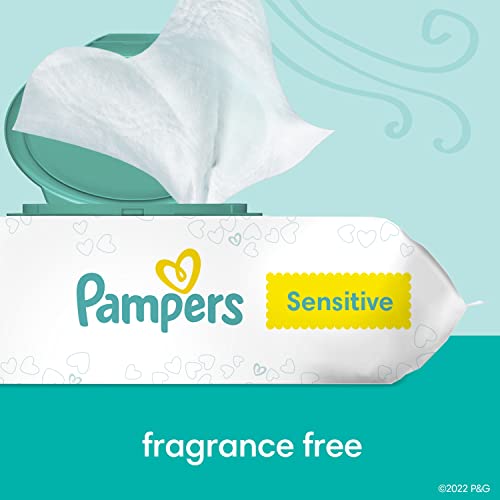 Pampers Baby Wipes Sensitive Perfume Free 7X Refill Packs (Tub Not Included) 448 Count