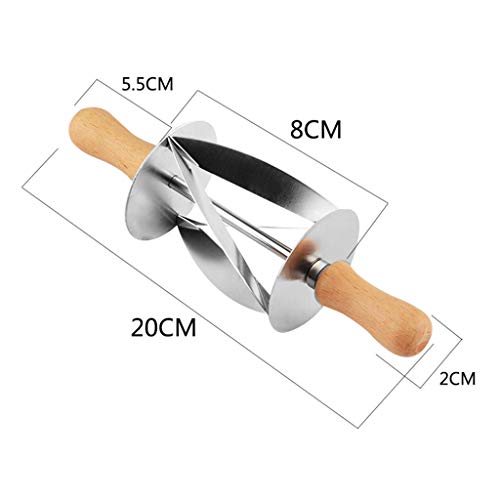 Stainless Steel Rolling Croissant Knife,Rolling Cutter for Croissant Bread Wheel Dough Pastry Bakeware Accessories Cake Cookie Cutters (Silver) - Thumbnail 5