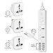 Yubi Power 10 in 1 Universal Travel Power Strip with 2 Universal Sockets and 8 USB Ports with Built in Surge Protector and Light Indicators for Type B, C, G, and I Outlets - 150+ Countries